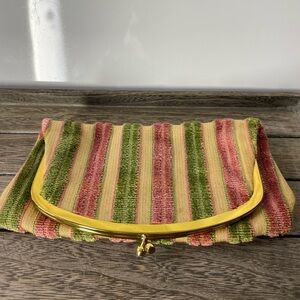 Saks Fifth Avenue Multicolor Striped Clutch